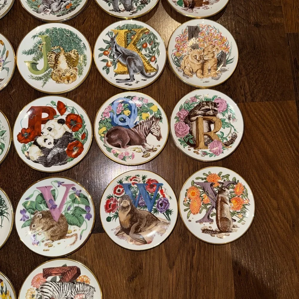 Alphabet Animal Ceramic Coasters - Assorted Colors
